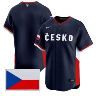 Men's Czech Republic Baseball Navy 2026 World Baseball Classic Team Jersey