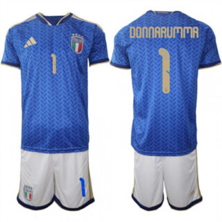 Men's Italy #1 DONNARUMMA National Team FIFA x World Cup 2026 Home Blue On Field Jerseys