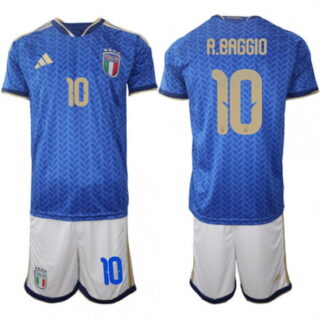 Men's Italy #10 R.BAGGIO National Team FIFA x World Cup 2026 Home Blue On Field Jerseys