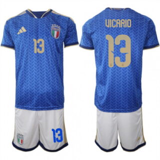 Men's Italy #13 UICARIO National Team FIFA x World Cup 2026 Home Blue On Field Jerseys