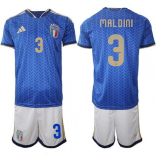 Men's Italy #3 MALDINI National Team FIFA x World Cup 2026 Home Blue On Field Jerseys