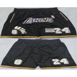 Men's Los Angeles Lakers #24 Kobe Bryant Black Just Don Shorts