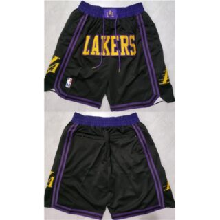 Men's Los Angeles Lakers Black Shorts (Run Small)