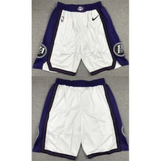 Men's Los Angeles Lakers White Purple Shorts (Run Small)