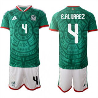 Men's Mexico #4 E.ALUAREZ National Team FIFA x World Cup 2026 Home Green On Field Jersey