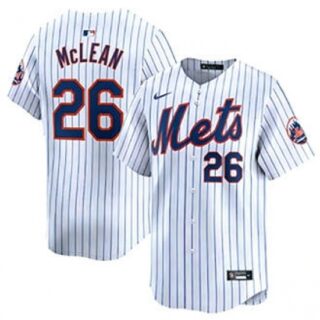 Men's New York Mets #26 Nolan McLean White Limited Jersey
