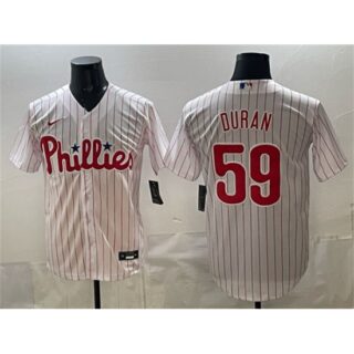 Men's Philadelphia Phillies #59 Jhoan Duran White Cool Base Stitched Jersey