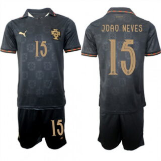 Men's Portugal #15 JOAO NEVES National Team FIFA x World Cup 2026 Away Gray On Eusebio special edition Jersey