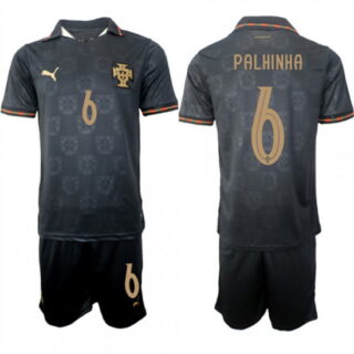 Men's Portugal #6 PALHINHA National Team FIFA x World Cup 2026 Away Gray On Eusebio special edition Jersey