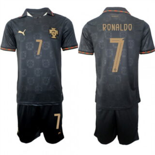Men's Portugal #7 RONALDO National Team FIFA x World Cup 2026 Away Gray On Eusebio special edition Jersey