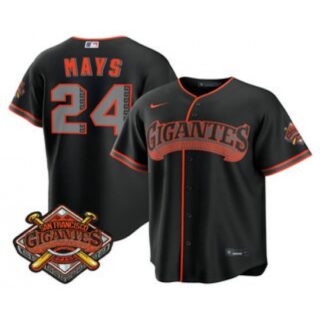 Men's San Francisco Giants #24 Willie Mays Black 2026 Alternate Stadium Stitched Jersey