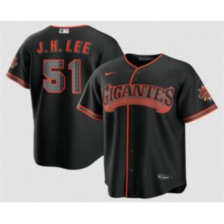 Men's San Francisco Giants #51 Jung Hoo Lee Black 2026 Alternate Stadium Stitched Jersey