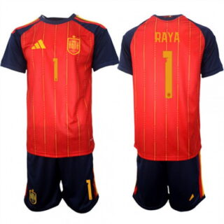 Men's Spain #1 RAYA National Team FIFA x World Cup 2026 Home Red On Field Jerseys
