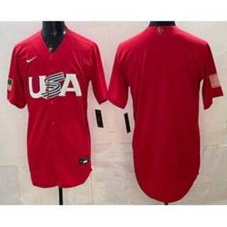 Men's USA Baseball Blank Red 2026 World Baseball Classic Cool Base Jersey
