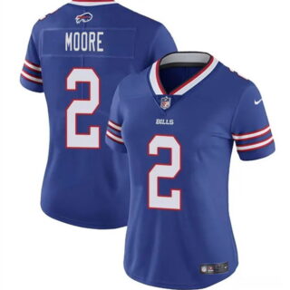 Women's Buffalo Bills #2 D.J. Moore Blue Vapor Stitched Football Jersey(Run Small)