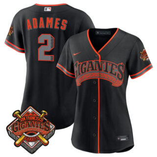 Women's San Francisco Giants #2 Willy Adames Black 2026 Alternate Stadium Stitched Baseball Jersey(Run Small)