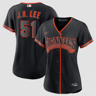 Women's San Francisco Giants #51 Jung Hoo Lee Black 2026 Alternate Stitched Baseball Jersey(Run Small)