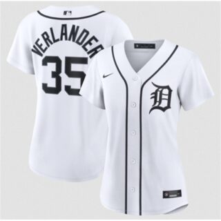 Women's Detroit Tigers #35 Justin Verlander White 2026 Cool Base Stitched Baseball Jersey(Run Small)