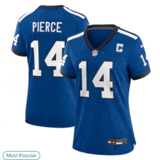 Women's Indianapolis Colts #14 Alec Pierce Limited Blue Heather Royal Alternate 2 Indiana Nights Jersey