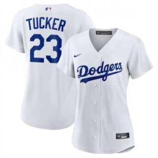 Women's Los Angeles Dodgers #23 Kyle Tucker White Cool Base Stitched Baseball Jersey(Run Small)