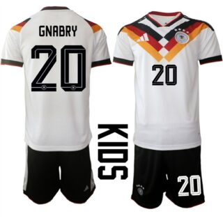 Youth Germany #20 GNABRY National Team FIFA x World Cup 2026 Home White On Field Kids Jersey
