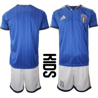 Youth Italy Blank National Team FIFA x World Cup 2026 Home Blue On Field Kids Jerseys
