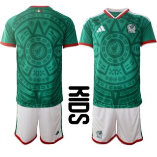 Youth Mexico Blank National Team FIFA x World Cup 2026 Home Green On Field Kids Jersey
