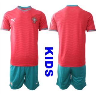 Youth Portugal Bland Or Custom National Team FIFA x World Cup 2026 Home Red On Eusebio special edition Kids Jersey