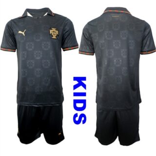 Youth Portugal Blank National Team FIFA x World Cup 2026 Away Gray On Eusebio special edition Kids Jersey
