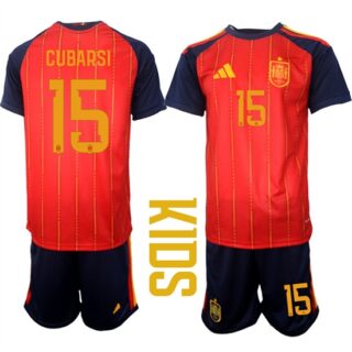 Youth Spain #15 CUMARSI National Team FIFA x World Cup 2026 Home Red On Field Kids Jerseys