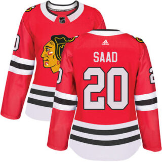 Women's Chicago Blackhawks #20 Brandon Saad Red Home Authentic Stitched NHL Jersey