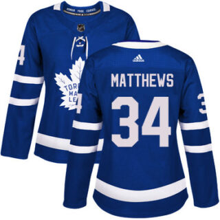 Women's Toronto Maple Leafs #34 Auston Matthews Blue Home Authentic Stitched NHL Jersey