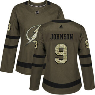 Women's Tampa Bay Lightning #9 Tyler Johnson Green Salute to Service Stitched NHL Jersey