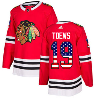 Youth Chicago Blackhawks #19 Jonathan Toews Red Home Authentic USA Flag Stitched NHL Jersey