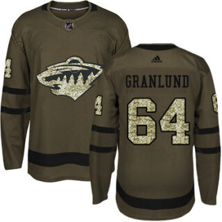 Youth Minnesota Wild #64 Mikael Granlund Green Salute to Service Stitched NHL Jersey