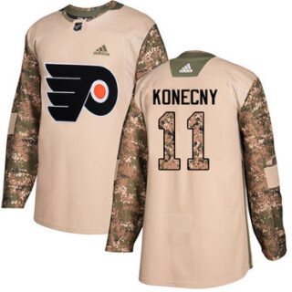Youth Philadelphia Flyers #11 Travis Konecny Camo Authentic 2017 Veterans Day Stitched NHL Jersey