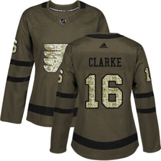 Women's Philadelphia Flyers #16 Bobby Clarke Green Salute to Service Stitched NHL Jersey