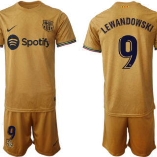 2022-23 Men's Barcelona #9 Robert Lewandowski Away Jersey