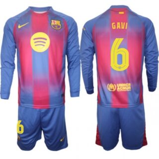 Men FC Barcelona 2026 Soccer Jerseys Red Long #6 GAVI