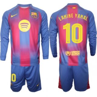Men FC Barcelona 2026 Soccer Jerseys Red Long #10 LAMINE YAMAL