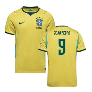 Men's Brazil national football team #9 Joao Pedro Yellow Home 2026 Soccer Jersey Suit
