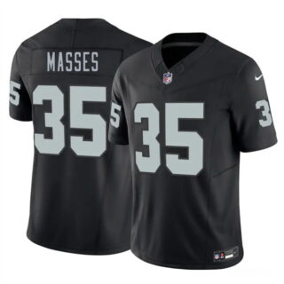 Men's Las Vegas Raiders #35 Hezekiah Masses Black 2026 Draft F.U.S.E. Vapor Untouchable Limited Stitched Football Jersey
