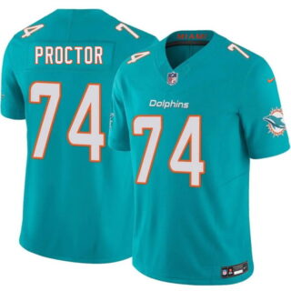 Men's Miami Dolphins #74 Kayden Proctor Aqua 2026 Draft F.U.S.E. Vapor Limited Stitched Football Jersey