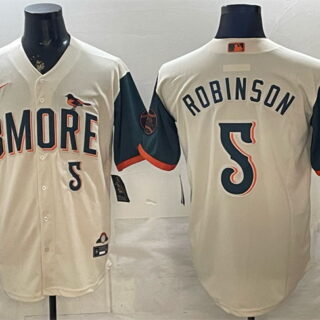 Men's Baltimore Orioles #5 Brooks Robinson Natural 2026 City Connect Stadium Stitched Baseball Jersey