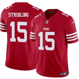 Men's San Francisco 49ers #15 De'Zhaun Stribling Red 2026 F.U.S.E. Vapor Untouchable Limited Stitched Football Jersey