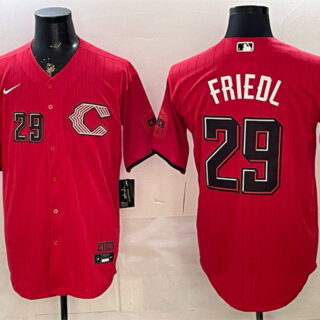 Men's Cincinnati Reds #29 TJ Friedl Red 2026 City Connect Stadium Stitched Baseball Jersey