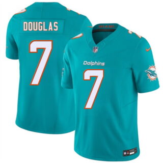 Men's Miami Dolphins #7 Caleb Douglas Aqua 2026 Draft F.U.S.E. Vapor Limited Stitched Football Jersey