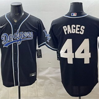 Men's Los Angeles Dodgers #44 Andy Pages Black Stitched Baseball Jersey