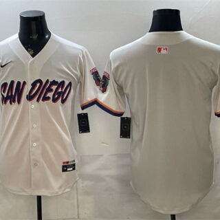 Men's San Diego Padres Blank Cream 2026 City Connect Stadium Stitched Baseball Jersey