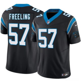 Men's Carolina Panthers #57 Monroe Freeling Black 2026 Draft F.U.S.E. Vapor Limited Stitched Football Jersey